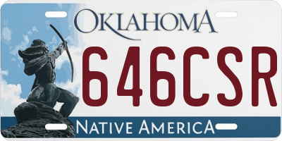 OK license plate 646CSR