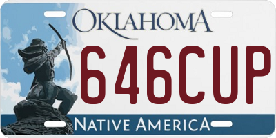 OK license plate 646CUP