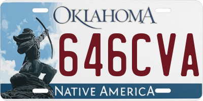 OK license plate 646CVA