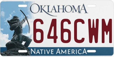 OK license plate 646CWM