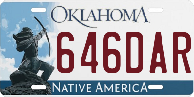 OK license plate 646DAR