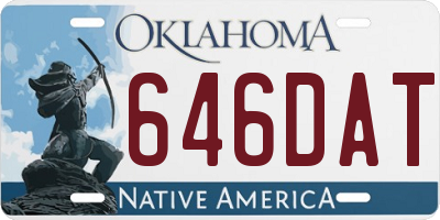 OK license plate 646DAT