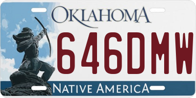 OK license plate 646DMW