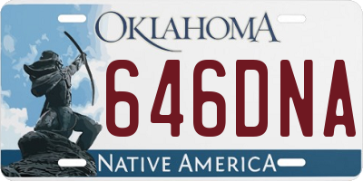 OK license plate 646DNA