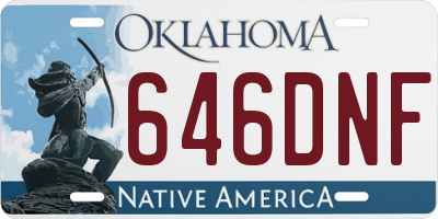OK license plate 646DNF