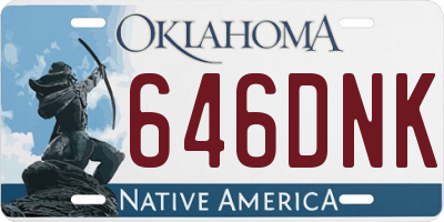 OK license plate 646DNK