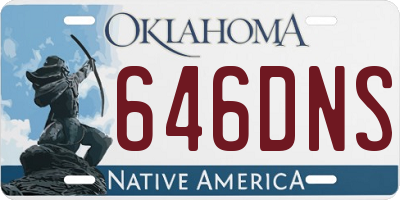 OK license plate 646DNS