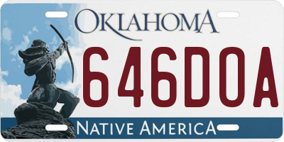OK license plate 646DOA