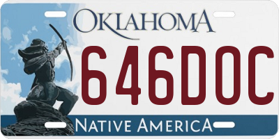 OK license plate 646DOC