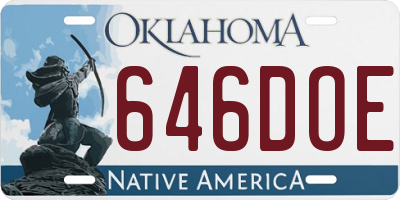 OK license plate 646DOE