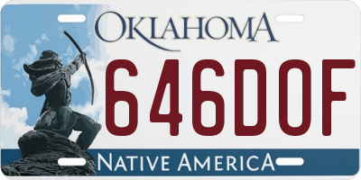 OK license plate 646DOF
