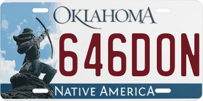 OK license plate 646DON