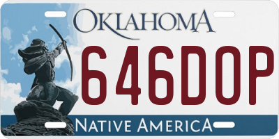 OK license plate 646DOP