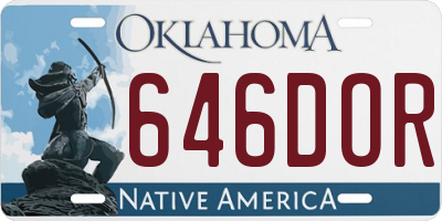 OK license plate 646DOR
