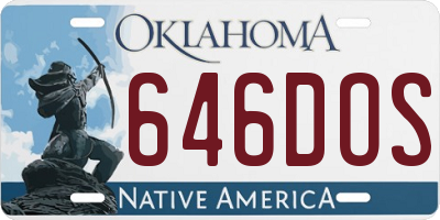 OK license plate 646DOS