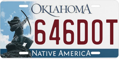 OK license plate 646DOT