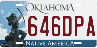 OK license plate 646DPA