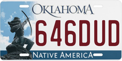 OK license plate 646DUD