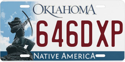 OK license plate 646DXP