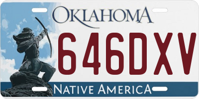 OK license plate 646DXV