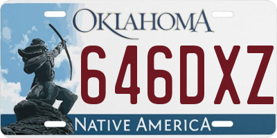 OK license plate 646DXZ