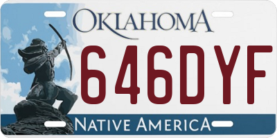 OK license plate 646DYF