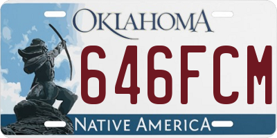 OK license plate 646FCM