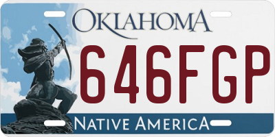 OK license plate 646FGP