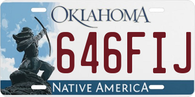 OK license plate 646FIJ