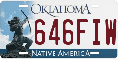 OK license plate 646FIW