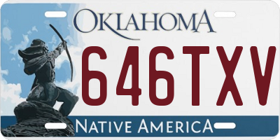 OK license plate 646TXV