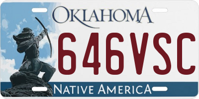 OK license plate 646VSC