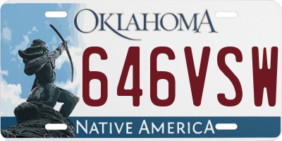 OK license plate 646VSW
