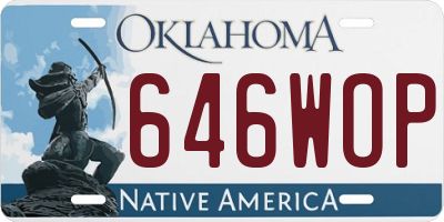 OK license plate 646WOP