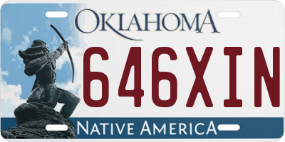 OK license plate 646XIN