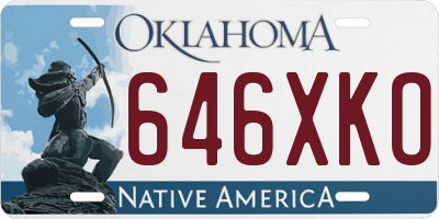 OK license plate 646XKO