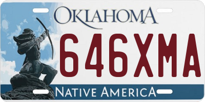 OK license plate 646XMA