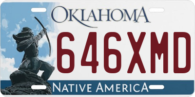 OK license plate 646XMD