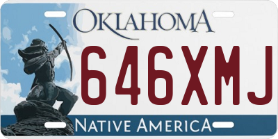 OK license plate 646XMJ