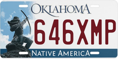 OK license plate 646XMP