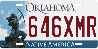 OK license plate 646XMR