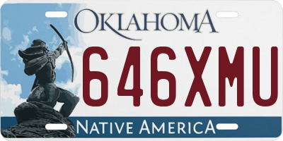 OK license plate 646XMU