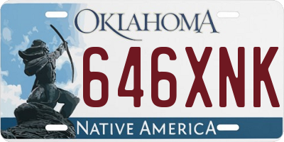 OK license plate 646XNK