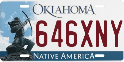 OK license plate 646XNY
