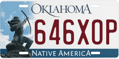 OK license plate 646XOP