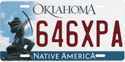 OK license plate 646XPA