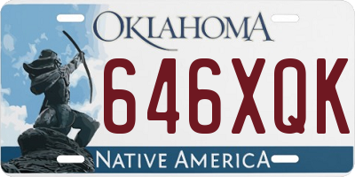 OK license plate 646XQK