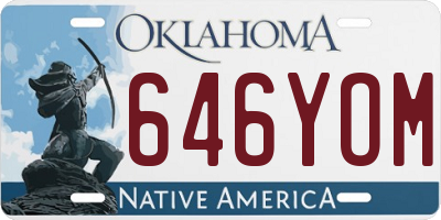 OK license plate 646YOM