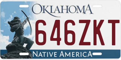OK license plate 646ZKT