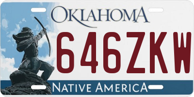 OK license plate 646ZKW